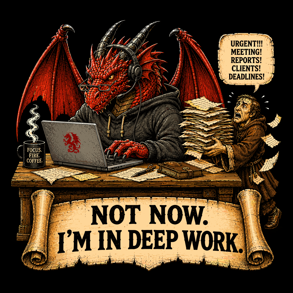 NOT NOW. I'M IN DEEP WORK T-SHIRT