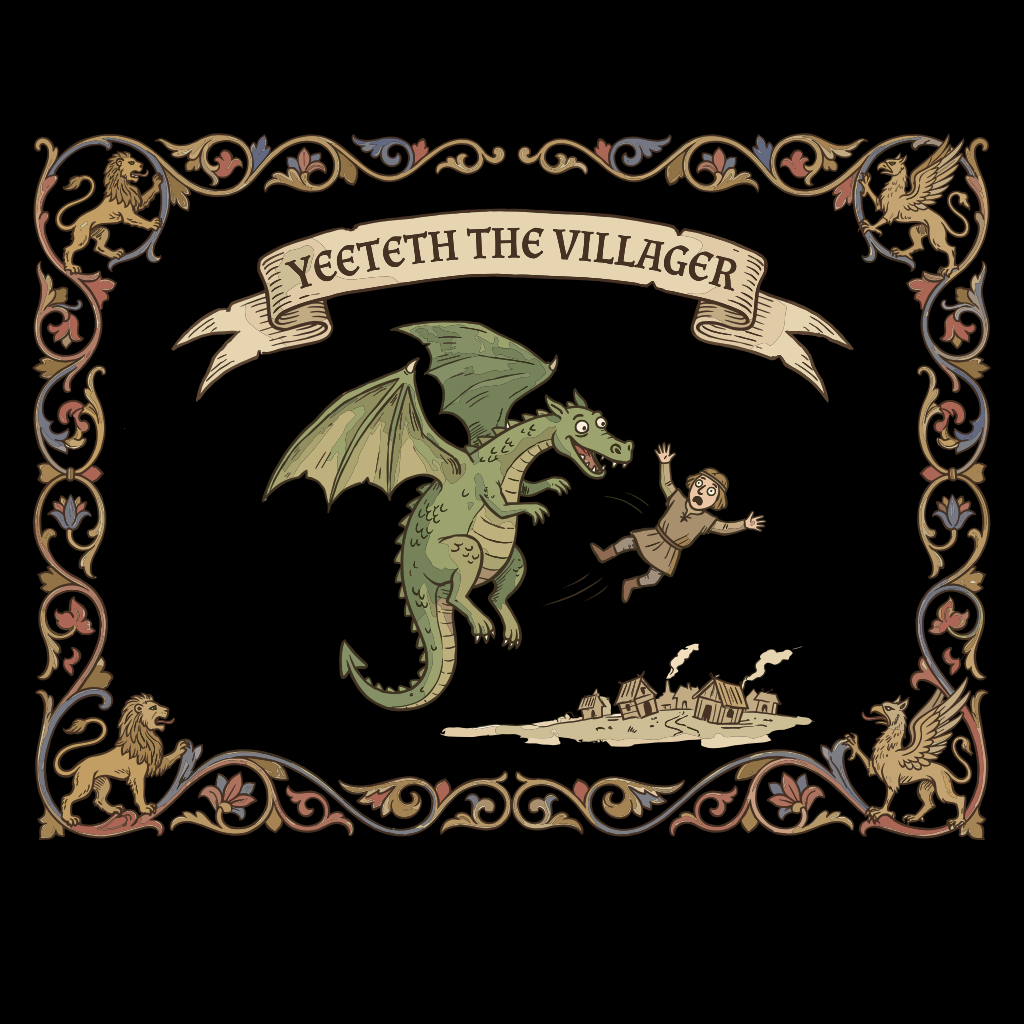 DRAGON THROWING VILLAGER T-SHIRT
