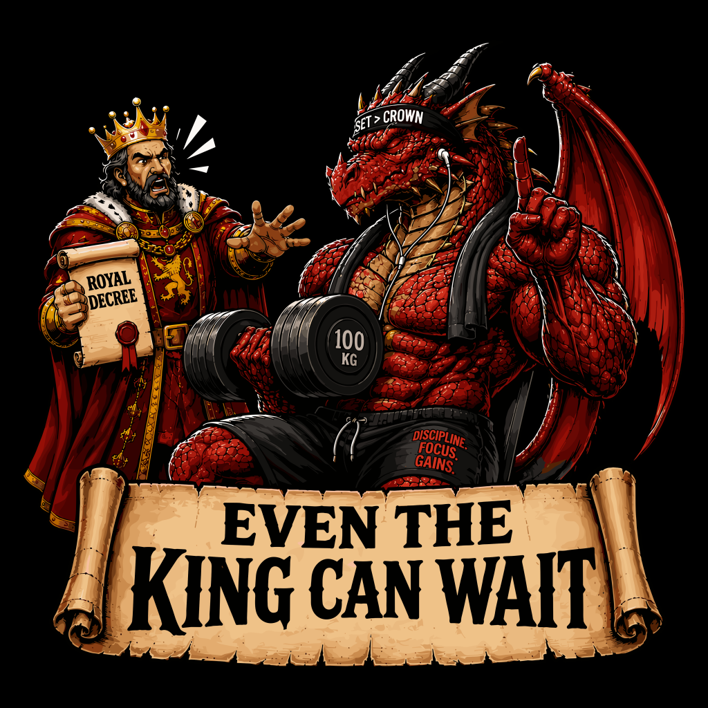 EVEN THE KING CAN WAIT T-SHIRT
