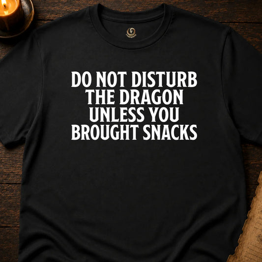 DO NOT DISTURB THE DRAGON UNLESS YOU BROUGHT SNACKS T-SHIRT