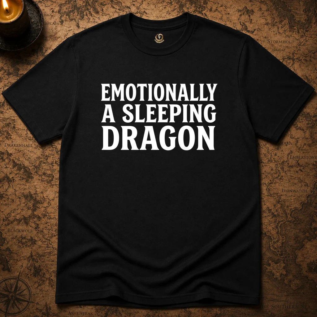 EMOTIONALLY A SLEEPING DRAGON T-SHIRT