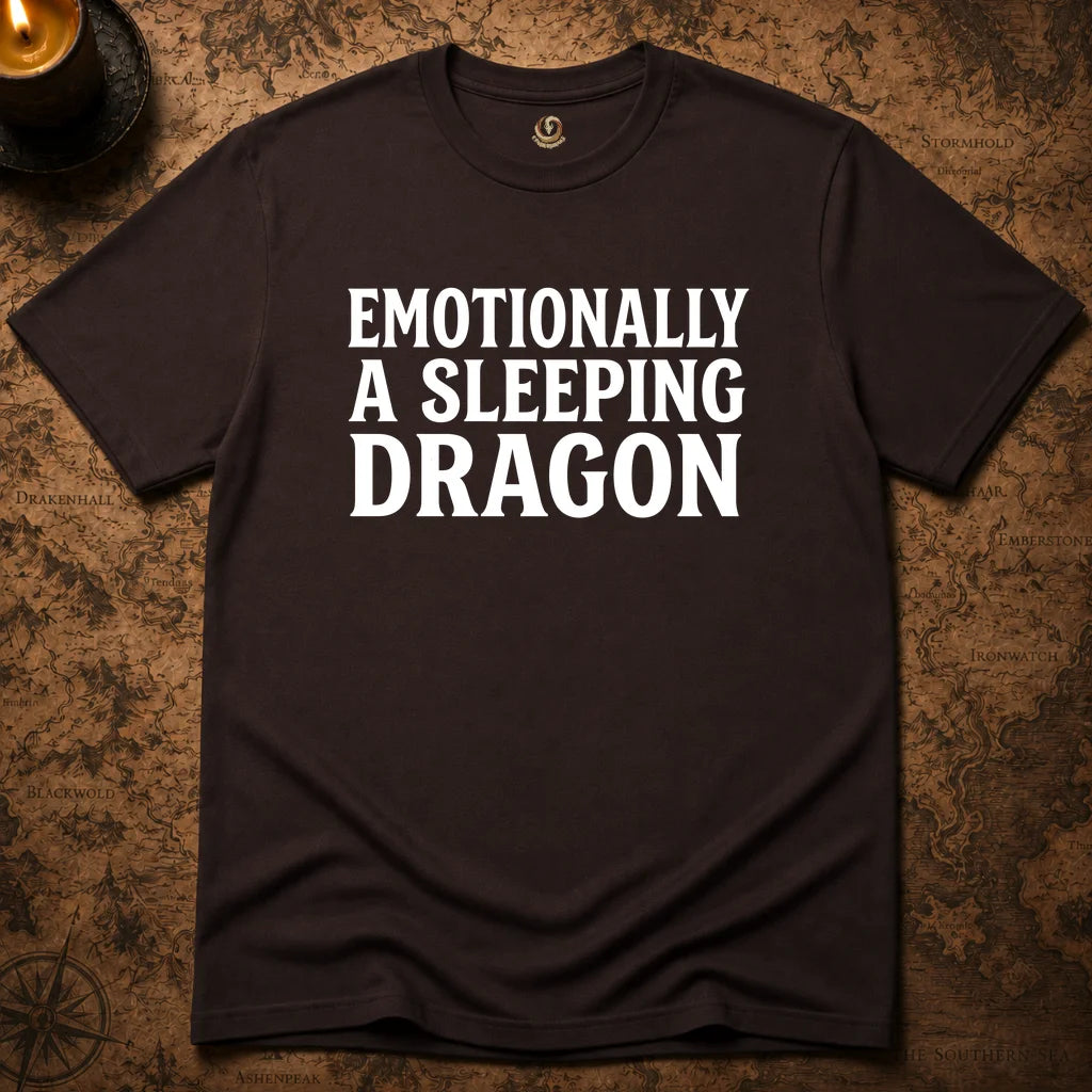 EMOTIONALLY A SLEEPING DRAGON T-SHIRT
