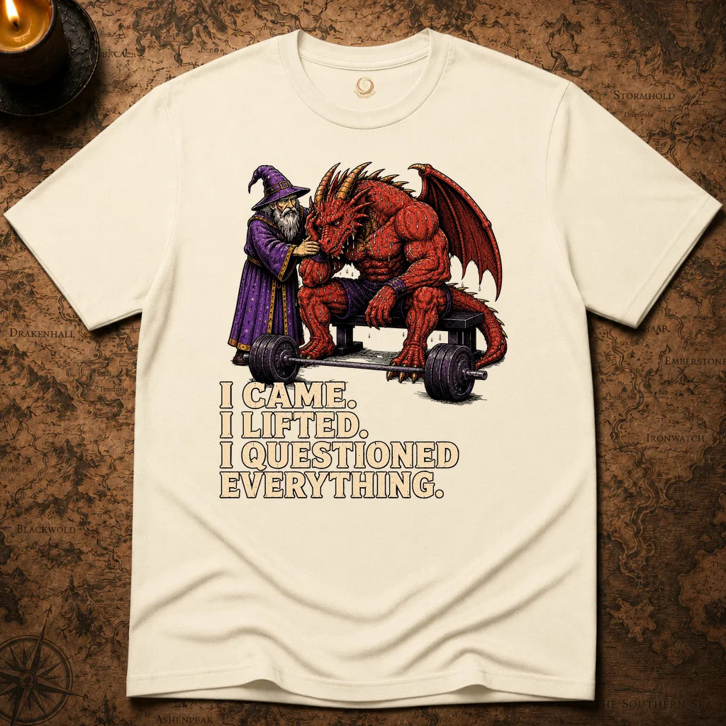 I CAME. I LIFTED. I QUESTIONED EVERYTHING T-SHIRT