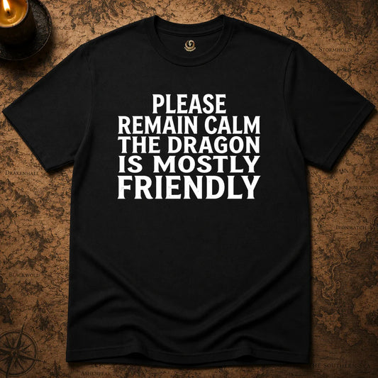 THE DRAGON IS MOSTLY FRIENDLY T-SHIRT