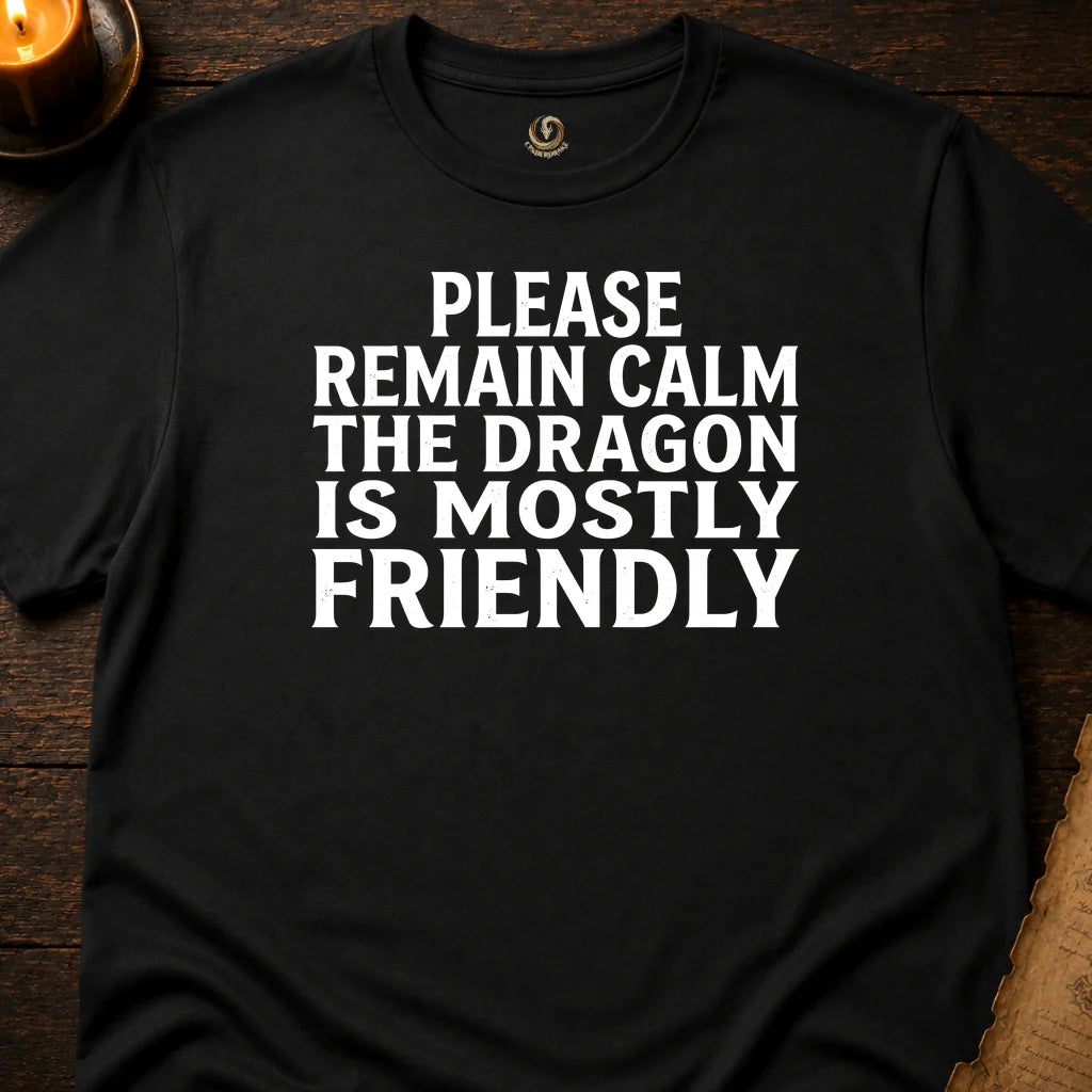 THE DRAGON IS MOSTLY FRIENDLY T-SHIRT