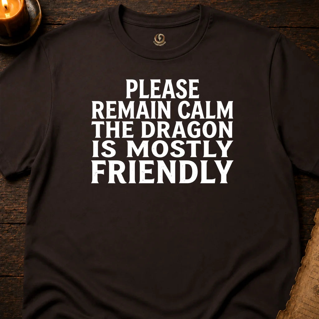 THE DRAGON IS MOSTLY FRIENDLY T-SHIRT