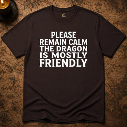 THE DRAGON IS MOSTLY FRIENDLY T-SHIRT