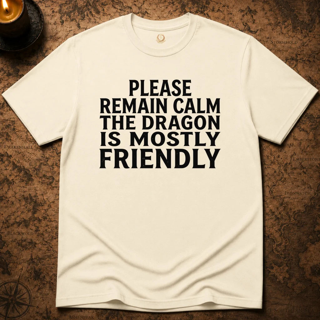 THE DRAGON IS MOSTLY FRIENDLY T-SHIRT