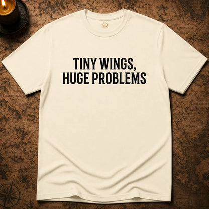 TINY WINGS, HUGE PROBLEMS T-SHIRT