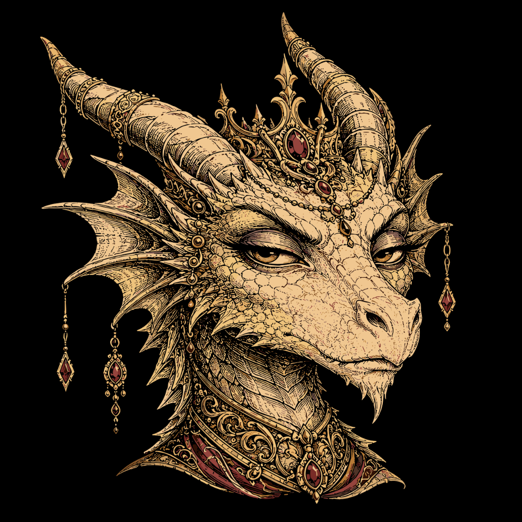 RESTING DRAGON FACE T-SHIRT